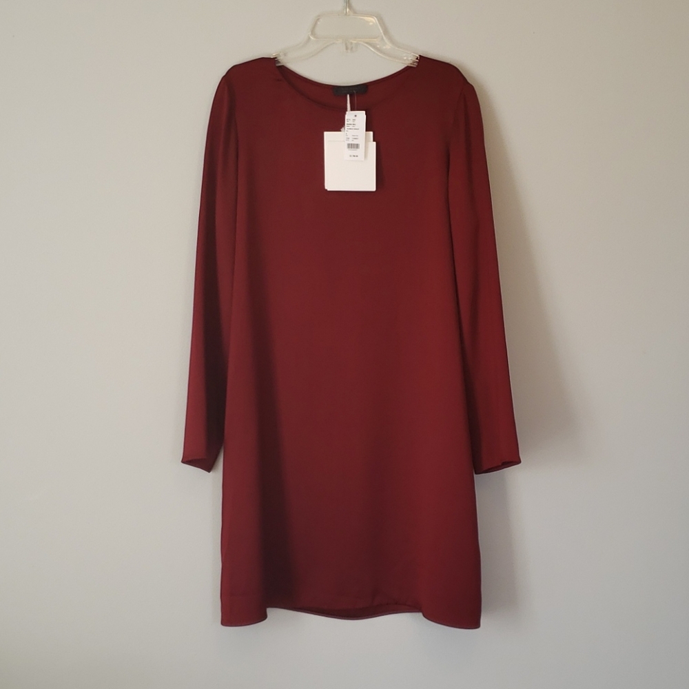 NWT The Row Burgandy color 100% Silk dress